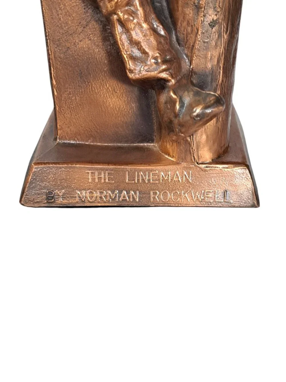 Vintage The Lineman by Norman Rockwell Bronze Sculpture AT&T Americana History
